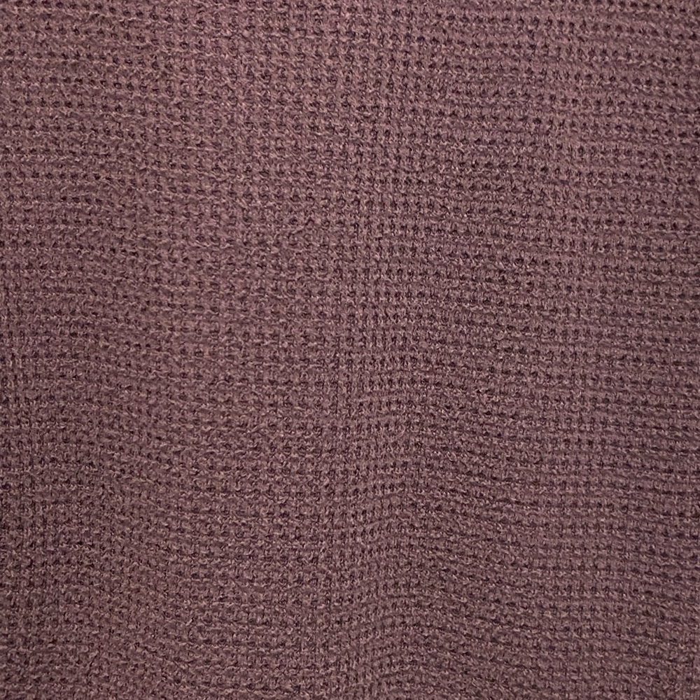 Free People Plum Purple Waffle Long Sleeve Long Cuff Tunic Top 4598 - Picture 8 of 8